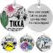 Colored dog brands with engraving personalized dog brand made of stainless steel engraved dog pendants with name animal brand for dogs and cats dog name signs for collar (cactus)