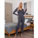 Irdcomps Women's Maternity Pyjamas Set - Cotton Nursing Nightwear PJ for Breastfeeding - Long Sleeve Sleepwear for Pregnancy - Dark Grey - Size L - Buy Online on GoSupps.com