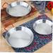 HOMSFOU 3pcs Skillet Pan Stainless Steel Paella Cooking Pan Outdoor Paella Pan Nonstick Frying Pans Camping Pan Paella Cooking Pot Skillet with Lid Wok Kitchen Gadget Kitchen Supplies Egg 28*24.5CMx3pcs Silverx3pcs - Buy Online on GoSupps.com