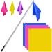 Equestrian Training Flag 4 Pieces Equestrian Training Equipment Equestrian Nylon Flag without Flagpole Yellow, Pink, Purple, Dark Blue