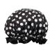 allydrew Reusable Women's Waterproof Shower Caps for Long Hair  Black and White Dots O/S Black and White Dots