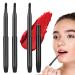 Retractable Lip Brushes 4 Pack Portable Lip Liner Brush Professional Lpstick Brush Retractable Lip Balm Applicator Flat Lipstick Makeup Brush with Cap Makeup Tools for Women