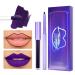 DAGEDA Matte Liquid Lipstick  2Pcs Lip Liner and Lipstick Set Waterproof Long-lasting Matte Lipstick Makeup Set  Non-Stick Cup Velvety Lip Stain Lip Gloss  Halloween Makeup Lipsticks Gift Set (Purple)
