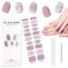 TOROKOM Semi Cured Gel Nail Strips 20PCS Self-Adhesive Nail Strips Full Nail Wraps Strips Purple Aura Gel Nail Stickers with Nail File Wooden Stick for Women DIY Manicure Decorations