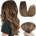 Easyouth Brown Balayage Clip in Hair Extensions Ombre Clip in Real Hair 14 Inch 70g 5Pcs Double Weft Clip in Human Hair Clip in Extensions Balayage Brown to Blonde 14" 2-5Pcs Clip #4/27/4