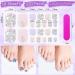 220-Piece 3D Rhinestone Toe Nail Polish Strips - Self-Adhesive Full Wraps with Nail Files | 10 Styles for Women and Girls - Buy Online on GoSupps.com