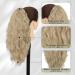 BARSDAR 18'' Curly Wavy Blonde Claw Clip Ponytail Extension - Synthetic Multi-Layered Ponytail Hairpiece for Women - 18 Inch Light Ash Blonde Mixed - Buy Online on GoSupps.com