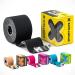 SPORTTAPE Kinesiology Sports Tape - 5m Roll - Black | Physio & Sports Injury Muscle Tape for Shoulder Knee Ankle Shin Splints Support. Waterproof & Hyopallergenic Kinetic Tape Black 1 Roll