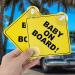 Cobee Baby on Board Car Warning Signs - 2PCs 12.7x12.7 cm Reusable Durable Stickers for Child Safety in Car - Buy Online on GoSupps.com