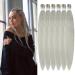 Easy Braid Pre Stretched Braiding Hair 32inch 6 Packs Ginger Braiding Hair for Braids Yaki Texture Crochet Hair Box Braids Hot Water Setting Synthetic Braiding Hair Extensions (32 Inch Silver#) 81cm-32 inch (6 Pack) Silver#