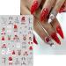 Christmas Nail Stickers 9 Sheets Self-Adhesive Nail Decal Socks Snowflake Red Nail Art Decoration Design Supplies - Buy Online on GoSupps.com
