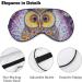 Diamond Owl on Purple Sleep Eye Mask & Blindfold with Elastic Strap - Unisex Sleep Travel Nap Mask - Buy Online on GoSupps.com