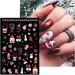 JMEOWIO 10 Sheets Christmas Pink Nail Art Stickers Decals Self-Adhesive Snowflake Winter Holiday Cute Snowman Nail Supplies Nail Art Design Decoration Accessories - Buy Online on GoSupps.com
