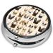 I Love French Bulldog Round Pill Box - 3 Compartment Portable Medicine Organizer | Travel-Friendly Decorative Pill Case in Black - Buy Online on GoSupps.com