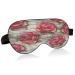 WELLDAY Sleep Mask Wooden Floral Rose Night Eye Shade Cover Soft Comfort Blindfold Blockout Light Adjustable Strap for Men Women