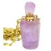 Natural Amethyst Pendant Necklace Gemstone Perfume Bottle Necklace for Men/Women Healing Crystal Necklace Essential Oil Diffuser With Gold Plated Chain 13.5 inches Purple3