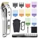 Pro Hair Clipper Professional Hair Clippers Cordless Barber Hair Cutting Grooming Kit with Hairdressing Cloak Hair Trimmer Waterproof 696b