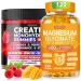 AEQNJV Magnesium Glycinate Gummies 600mg Mamgo & Creatine Gummies Monohydrate Complex 9000MG Raspberry