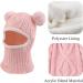 XIAOHAWANG Winter Baby Hood Hat with Earflaps and Scarf, Pink Pompom - 6-24 Months - Buy Online on GoSupps.com