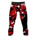 Bucwild Sports 3/4 Basketball Compression Pants Tights for Youth Boys & Men Red Camo Medium