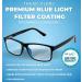 Blue Light Blocking Glasses - Anti-Fatigue Computer Gamer Glasses in Black/Blue for Men/Women | Prevent Headaches | 0.0x Magnification - Buy Online on GoSupps.com