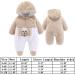 Newborn Baby Cartoon Bear Snowsuit Winter Coat Fleece Hooded Romper Jumpsuit 0-3 Months - Khaki Dog - Buy Online on GoSupps.com