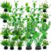 Lancare aquarium plants decoration 16 pieces green plastic plants for aquariums aquatic plants aquarium plants Artificial decoration set 16 PCs green A