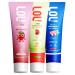 LOL Kids Toothpaste 3-Flavors Pack | Nano Hydroxyapatite Toothpaste Probiotics Vitamins A C E | Safe if Swallowed No SLS | 1 Peppermint 1 Strawberry & 1 Melon Flavor