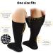 2 Pair Black Lymphedema Socks | Over Calf, 21 Girth | Stretches for Swollen Feet - Buy Online on GoSupps.com