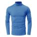 FFNMZC Men's Autumn Pullover Solid Long Sleeve Shirts High Collar Pullover Muscle Workout Athletic Shirts Comfort Flex Shirt X-Large Light Blue