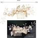 Bridal Bride Hair Accessories White Flower Bridesmaid Comb Wedding Hair Piece Pins Accessory for Women Mother of Bride Pearl Clip Diamante Side Clips Leaf Hair Vine for Party (Golden) - Buy Online on GoSupps.com