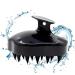 Shampoo brush silicone scalp massage hairbrush wet dry comb head rubber care improves blood circulation for men women pets (black)
