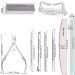 Manicure Nail File Kit Nail Cuticle Remover Kit Nail File and Buffer Set with Double-Sided Nail Files/Polishing Files/Cuticle Nippers/Pusher/PeelerToenail File One Size 1.0 - Buy Online on GoSupps.com