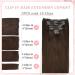 Vlasy Clip in Human Hair Extensions 14 Inch Dark Brown - 7 Piece Seamless Thick Weft Clip in Extensions for Women - Natural Straight Real Remy Hair - 70g - Buy Online on GoSupps.com