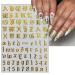 Old English Nail Stickers - 8 Sheets Holographic 3D Alphabet Decals for DIY Manicure | Self-Adhesive Nail Art Supplies | Nail Design for Women & Girls - Buy Online on GoSupps.com