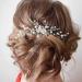 IYOU Bride Flower Hair Pins Silver Crystal Hair Pins Rhinestones Wedding headpiece Pearl Bridal Wedding Hair Accessories for Women and Girls (silver)