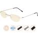 CessBlu Ladies Blue Light Blocking Glasses - Rimless Silver Eyeglasses with Yellow Filter for Anti Glare & UV Protection - Perfect for Reading & Screen Use - Buy Online on GoSupps.com