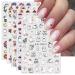 JMEOWIO 9 Sheets Halloween Nail Art Stickers Decals Self-Adhesive Cute Colorful Ghost Nail Supplies Nail Art Design Decoration Accessories