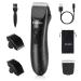 Kilison Body Trimmer for Men, Groin Hair Trimmer Mens Body Groomer, Rechargeable Cordless Waterproof Clippers Male Hygiene Razor with 2 Guide Combs 2 Blades Brand: Kilison Matte Black