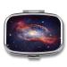 Pill Box Universe Milky Way Galaxy Print 2 Compartment Medicine Pill Case Pill Organizer Decorative Metal Portable Pill Box for Pocket Or Purse Style