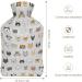 Dog Pattern Hot Water Bottle with Lid | Rubber Pain Relief Bag for Cramps & Foot Warmer - Hot & Cold Therapy - Buy Online on GoSupps.com