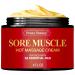 Sore Muscle Cooling Hot Massage Cream 4 fl oz - Infused with Natural Essential Oils + Aloe Vera Juice | Perfect for Before & After Workouts + Sports Activity