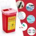 20 Pcs 1 Quart Flip Top Sharps Container - Small Portable Disposal Bin for Tattoo Parlors, Office, Barbershop, Home & Travel - Red, 6x4x3 - Buy Online on GoSupps.com