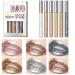 Karlor Metallic Lipstift Set 6 PCs LipGloss Glitzer Silver Gold Matt Metallic Lipstick Set Liquid Lipstick Lipstick Lipstick Lipstick Rosa Champagner Glone Punk Makeup (6-in-1 Set)