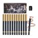 Eyeliner Makeup Set Eyeliner Pencil Set - 12-Color Smudge-Proof Pencil Set - Cosmetic Eyebrow Pencil Natural Matte Wooden Stick Pencil for Adults