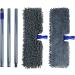 MASTERTOP Two-Sided Dust Mop System - 360 Microfiber Wet Dry Floor Cleaning for Hardwood, Laminate, Vinyl, Tiles - Includes 4 Washable Pads and 1 Cleaning Brush - Blue - Buy Online on GoSupps.com