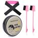 UIIOPJIOM Edge Control Wax for Women Strong Hold Non-greasy Edge Smoother  Edge Control for Black Hair Gel for All Hair Types(4oz Edge Control Wax + Edge Brushes*2 + Pink Elastic Bands*1)