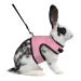 Niteangel Adjustable Soft Harness with Elastic Leash for Rabbit (L Pink) L Pink