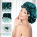 Satin & Silk Lined Hair Bonnet for Women - Large Reversible Shower Cap for Curly Natural Hair | Blue Zircon - Buy Online on GoSupps.com