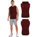 Amussiar Men's Workout Hooded Tank Top - XX-Large Wine Red - Buy Online on GoSupps.com